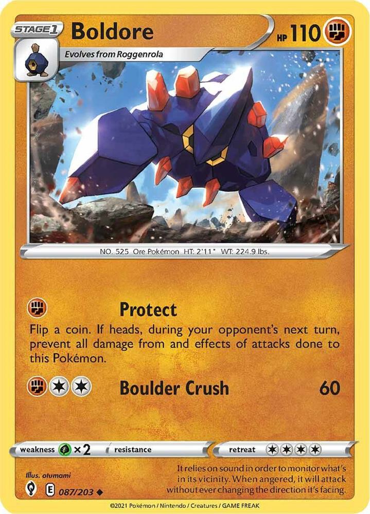 Boldore 087/203 card from SWSH07: Evolving Skies