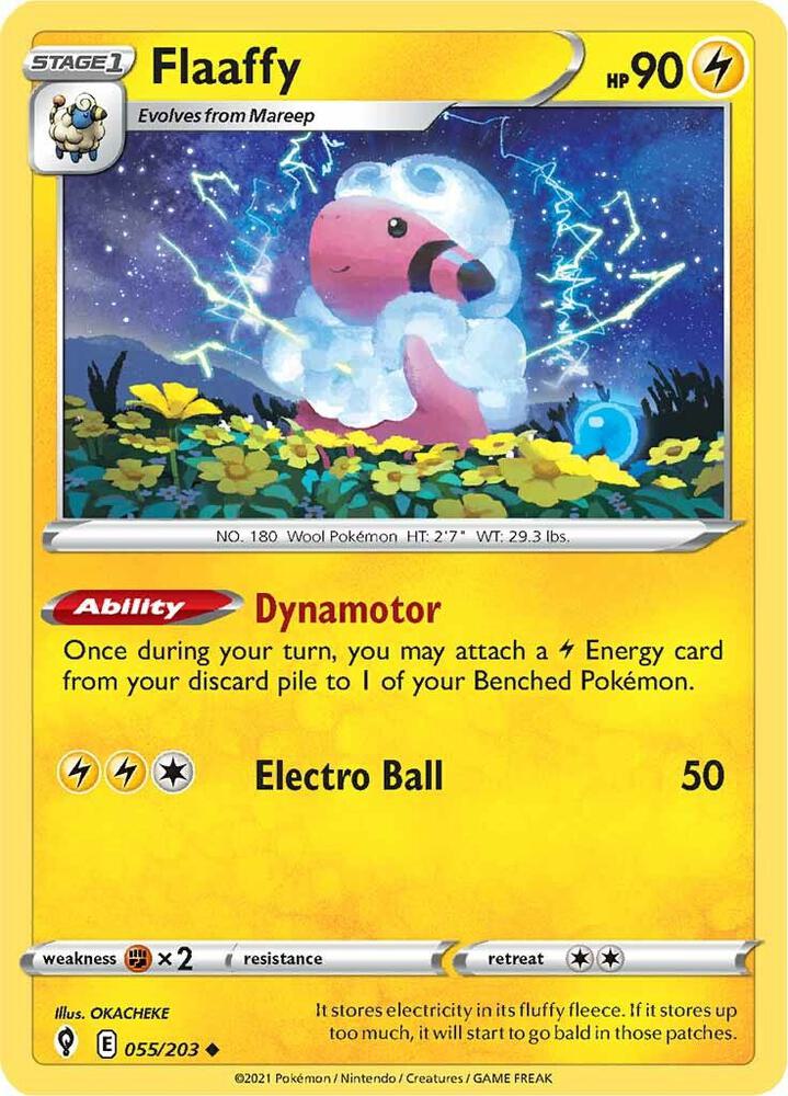 Flaaffy 055/203 card from SWSH07: Evolving Skies