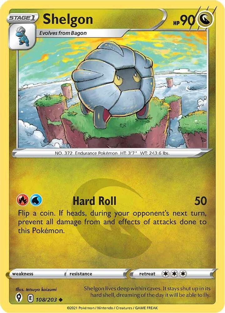 Shelgon 108/203 card from SWSH07: Evolving Skies