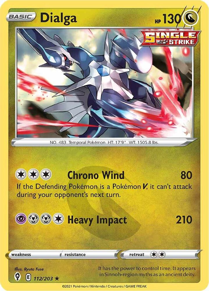 Dialga 112/203 card from SWSH07: Evolving Skies