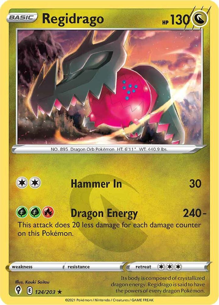 Regidrago 124/203 card from SWSH07: Evolving Skies