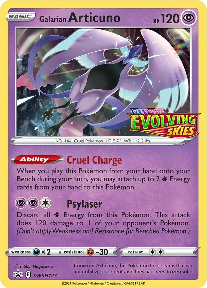Galarian Articuno (Prerelease) SWSH123 card from SWSH: Sword & Shield Promo Cards