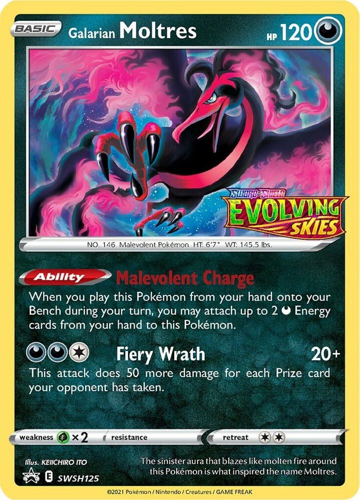 Galarian Moltres (Prerelease) SWSH125 card from SWSH: Sword & Shield Promo Cards