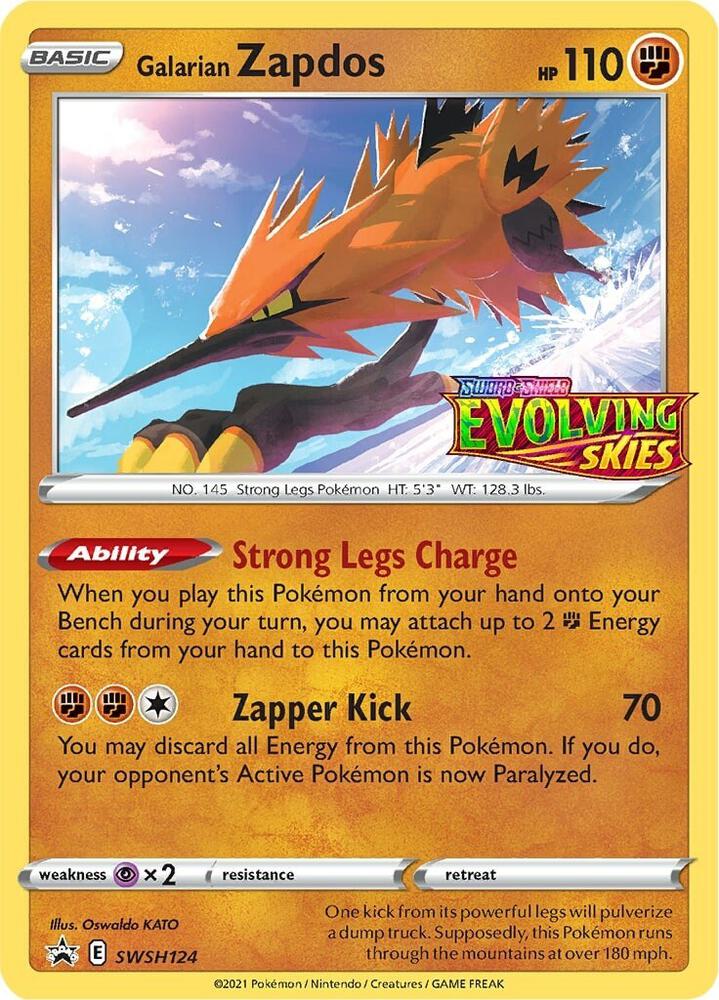 Galarian Zapdos (Prerelease) SWSH124 card from SWSH: Sword & Shield Promo Cards