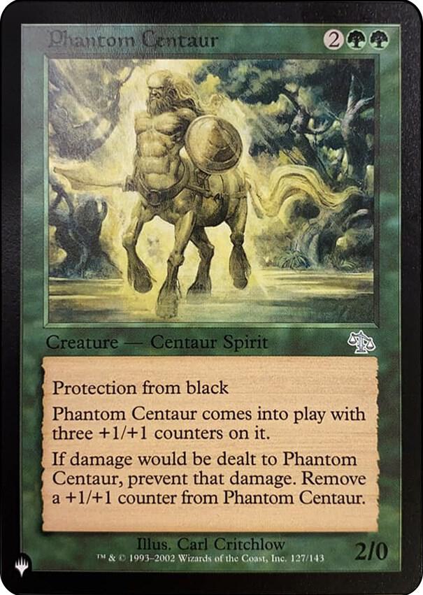 Phantom Centaur (Misprint) 127 card from The List Reprints