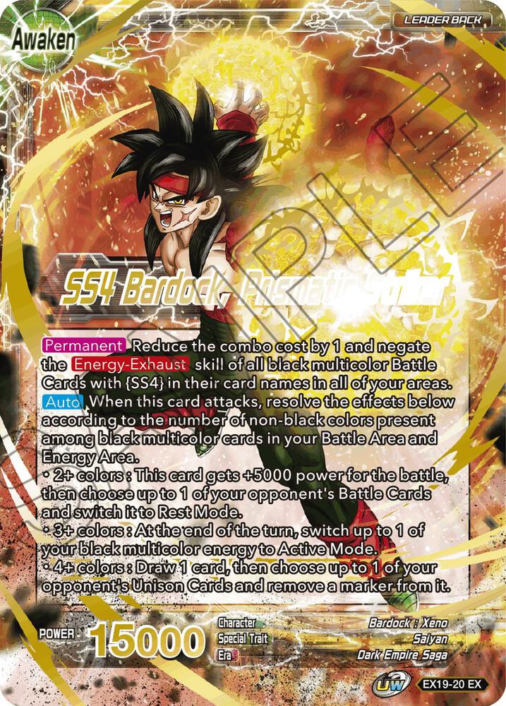 Bardock // SS4 Bardock, Prismatic Striker EX19-20 card from Special Anniversary Set 2021