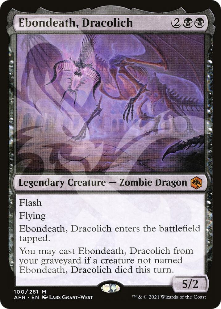 Ebondeath, Dracolich 100 card from AFR Ampersand Promos