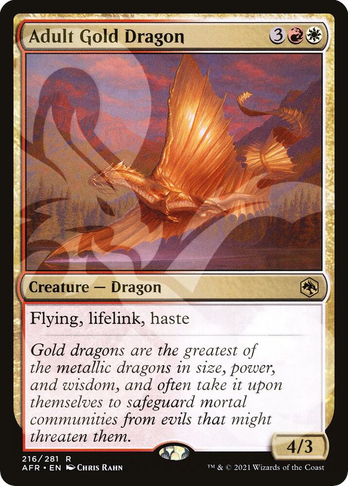 Adult Gold Dragon 216 card from AFR Ampersand Promos
