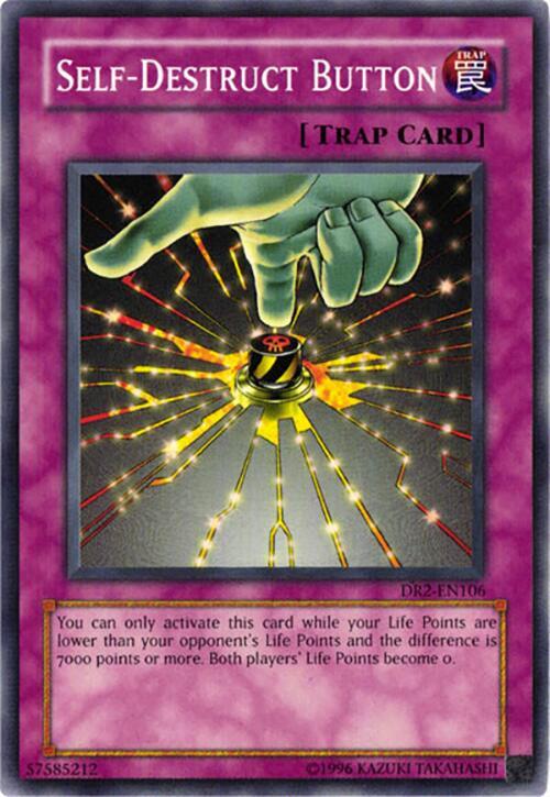Self-Destruct Button DR2-EN106 card from Dark Revelation Volume 2
