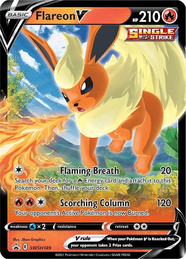 Flareon V SWSH149 card from SWSH: Sword & Shield Promo Cards