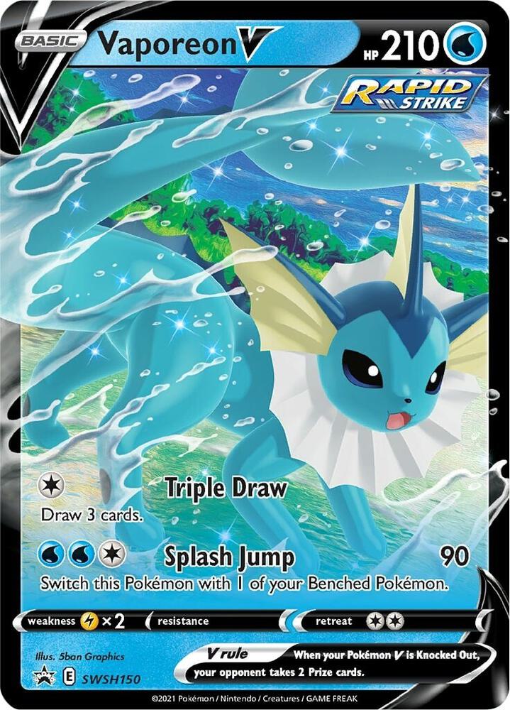 Vaporeon V SWSH150 card from SWSH: Sword & Shield Promo Cards