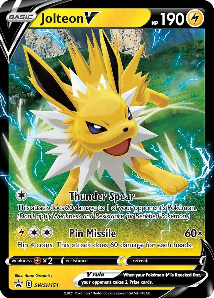 Jolteon V SWSH151 card from SWSH: Sword & Shield Promo Cards