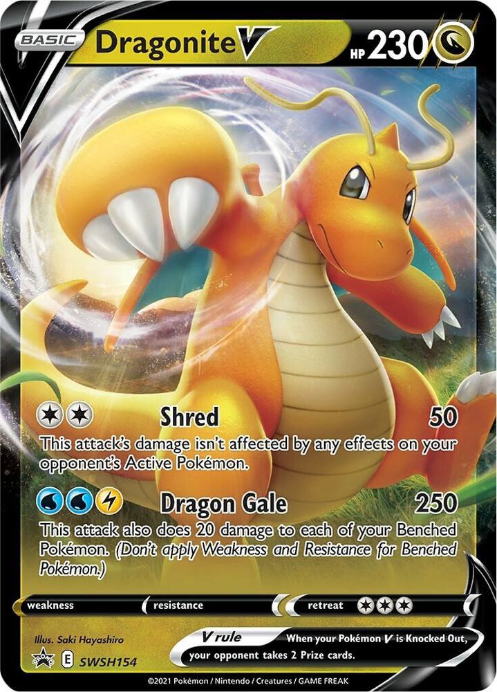 Dragonite V SWSH154 card from SWSH: Sword & Shield Promo Cards