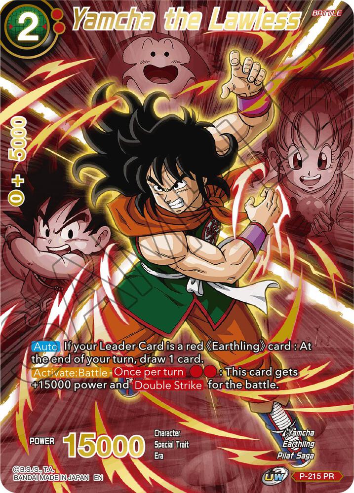Yamcha the Lawless (Alternate Art) P-215 card from Special Anniversary Set 2021