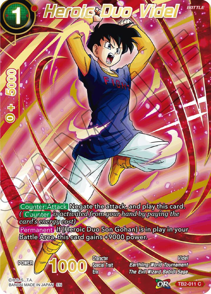 Heroic Duo Videl (Alternate Art) TB2-011 card from Special Anniversary Set 2021