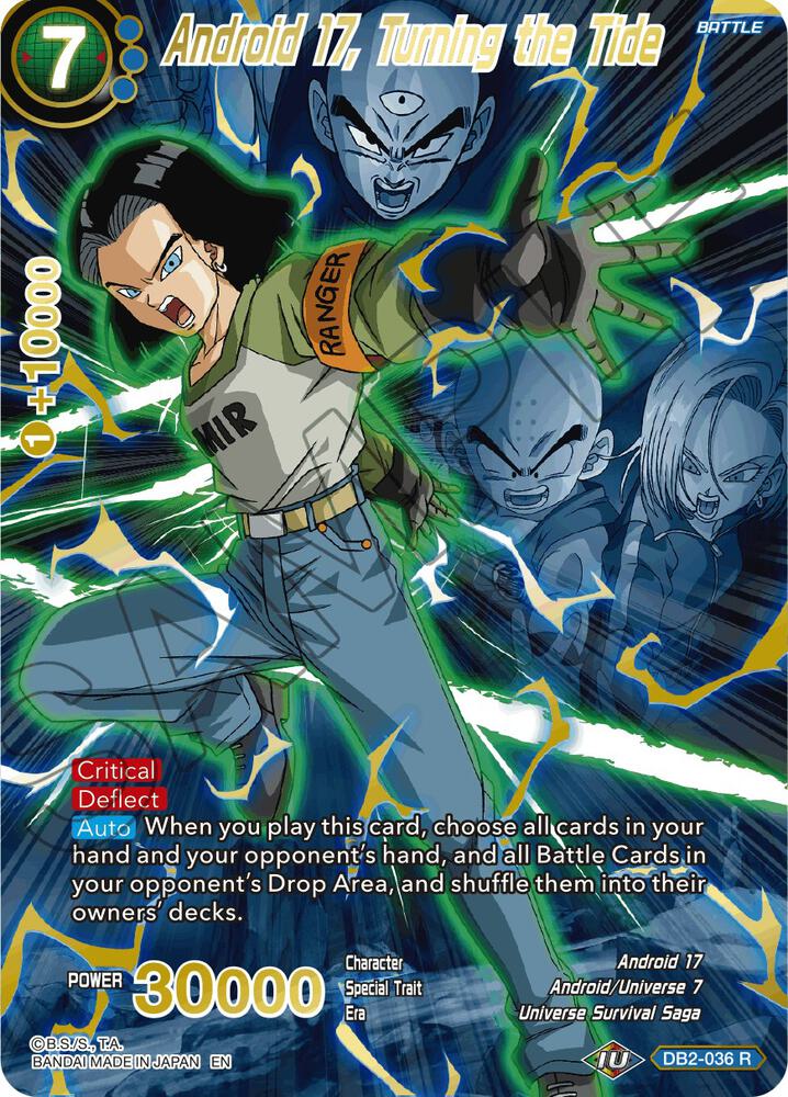 Android 17, Turning the Tide (Alternate Art) DB2-036 card from Special Anniversary Set 2021