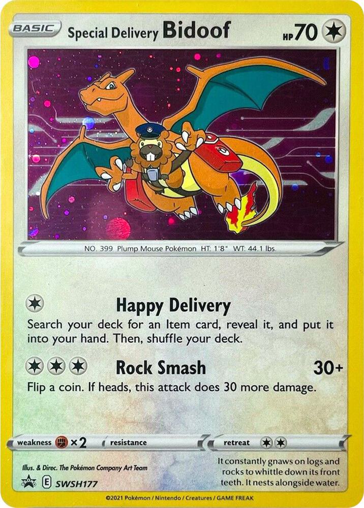 Special Delivery Bidoof SWSH177 card from SWSH: Sword & Shield Promo Cards