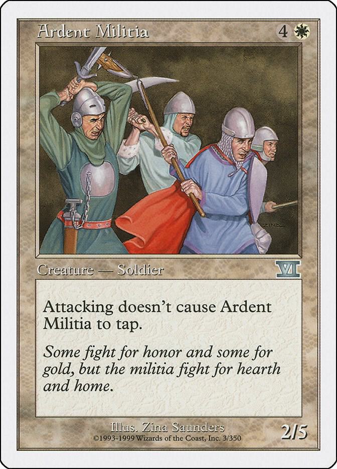 Ardent Militia 3 card from Classic Sixth Edition