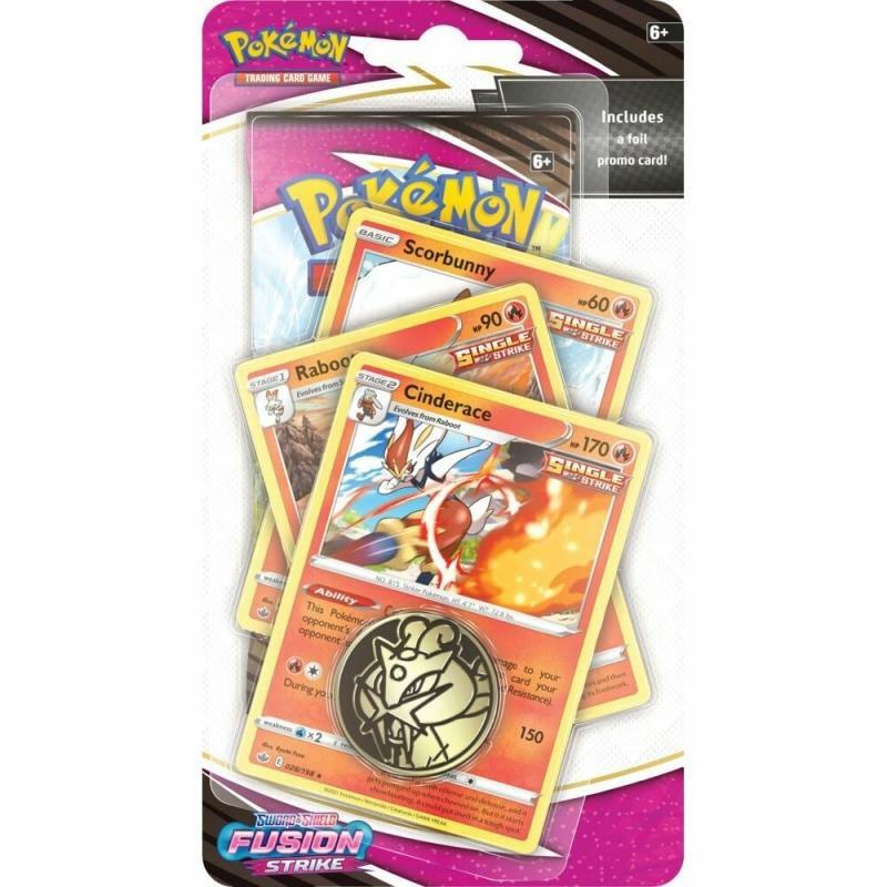 Fusion Strike Premium Checklane Blister [Cinderace] card from SWSH08: Fusion Strike