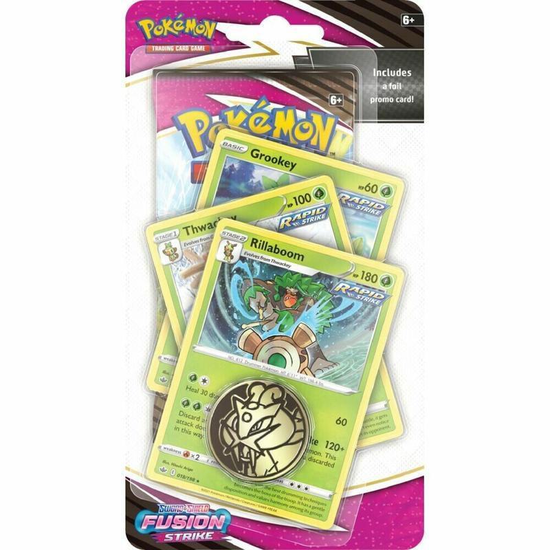 Fusion Strike Premium Checklane Blister [Rillaboom] card from SWSH08: Fusion Strike