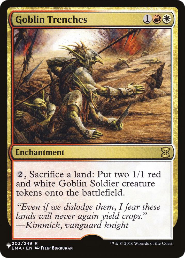 Goblin Trenches 203/249 card from The List Reprints