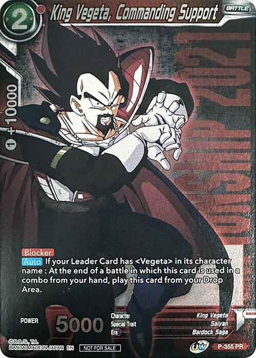 King Vegeta, Commanding Support (Championship Pack 2021 Vol.3) P-355 card from Promotion Cards