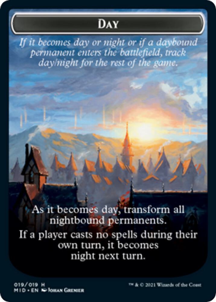 Day // Night Double-Sided Token 19 card from Innistrad: Midnight Hunt