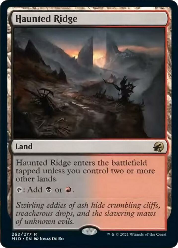 Haunted Ridge 263 card from Innistrad: Midnight Hunt