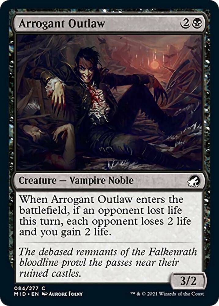 Arrogant Outlaw 84 card from Innistrad: Midnight Hunt