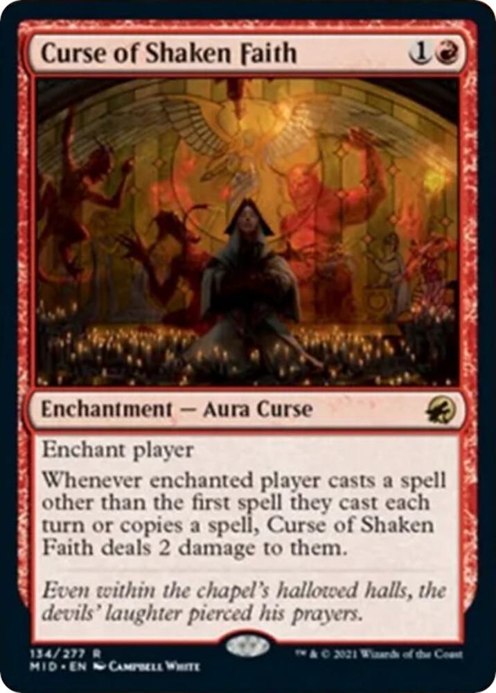 Curse of Shaken Faith 134 card from Innistrad: Midnight Hunt