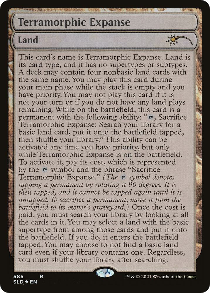 Terramorphic Expanse (Full-Text Lands) 585 card from Secret Lair Drop Series