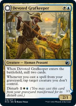 Devoted Grafkeeper 218 card from Innistrad: Midnight Hunt