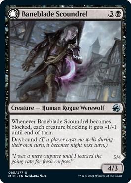 Baneblade Scoundrel 85 card from Innistrad: Midnight Hunt