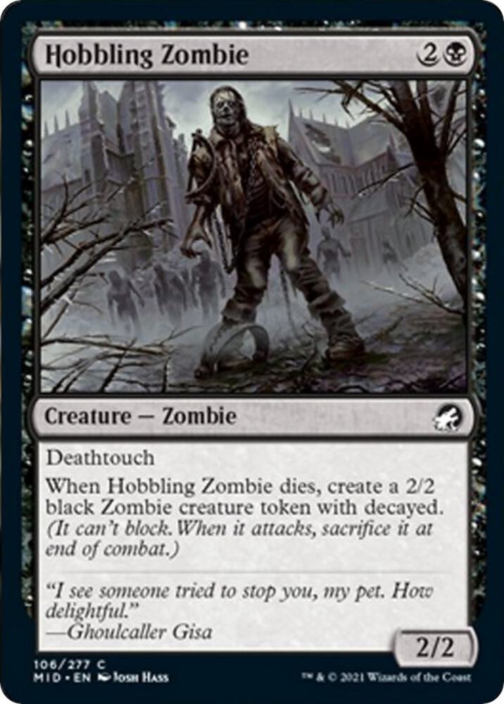 Hobbling Zombie 106 card from Innistrad: Midnight Hunt