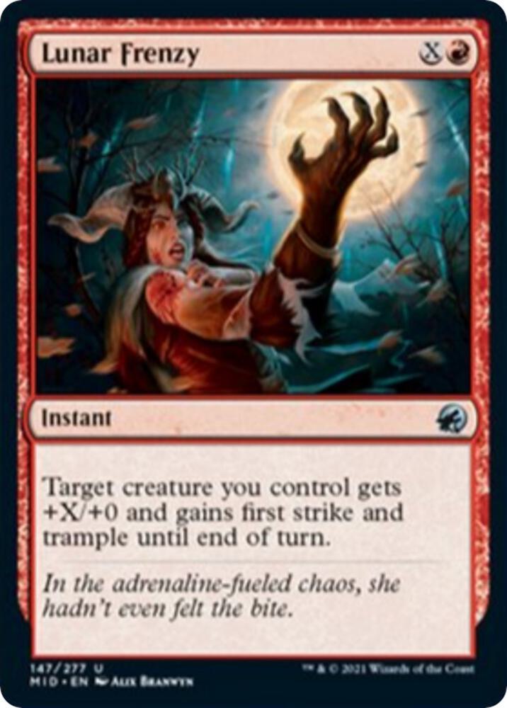 Lunar Frenzy 147 card from Innistrad: Midnight Hunt