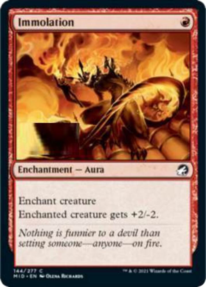 Immolation 144 card from Innistrad: Midnight Hunt