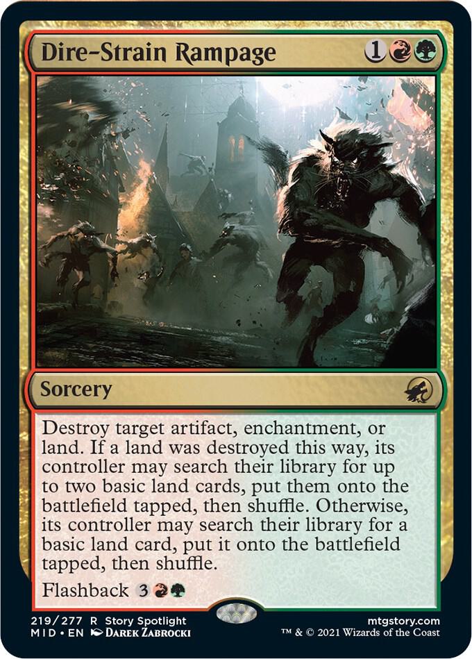 Dire-Strain Rampage 219 card from Innistrad: Midnight Hunt