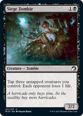 Siege Zombie 121 card from Innistrad: Midnight Hunt
