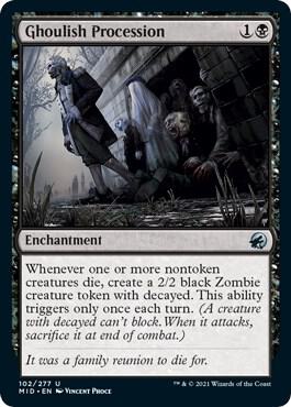 Ghoulish Procession 102 card from Innistrad: Midnight Hunt
