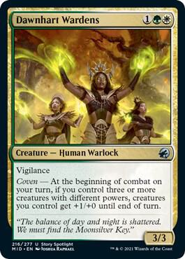 Dawnhart Wardens 216 card from Innistrad: Midnight Hunt