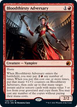 Bloodthirsty Adversary 129 card from Innistrad: Midnight Hunt