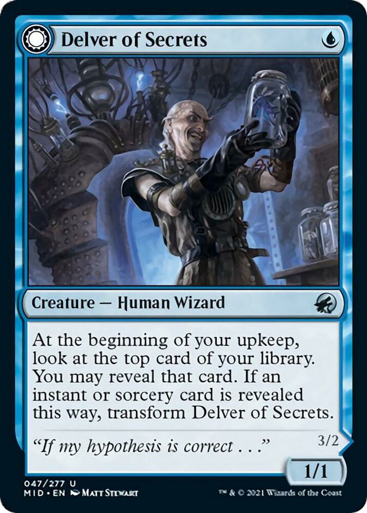 Delver of Secrets 47 card from Innistrad: Midnight Hunt