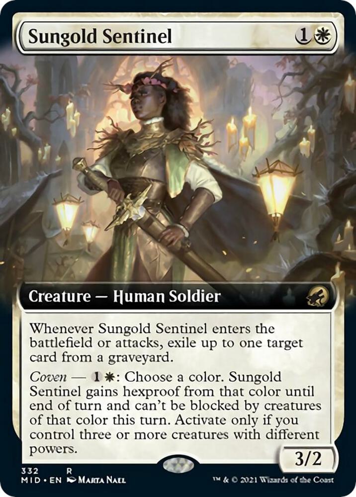 Sungold Sentinel (Extended Art) 332 card from Innistrad: Midnight Hunt
