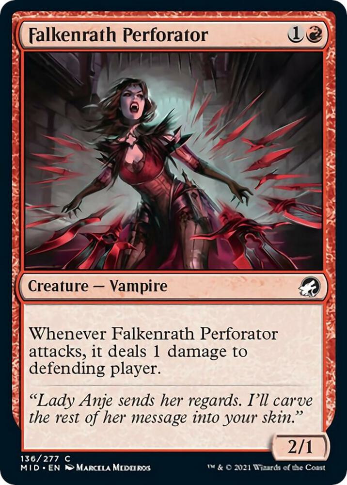 Falkenrath Perforator 136 card from Innistrad: Midnight Hunt