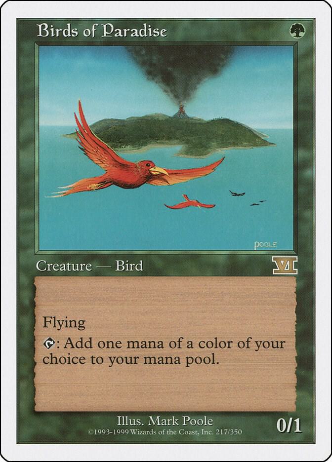 Birds of Paradise 217 card from Classic Sixth Edition