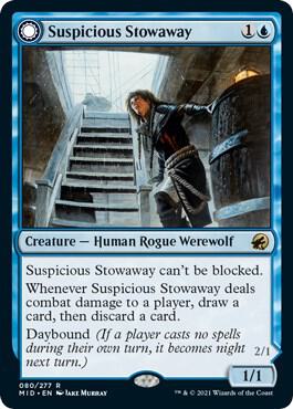Suspicious Stowaway 80 card from Innistrad: Midnight Hunt