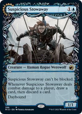 Suspicious Stowaway (Showcase) 288 card from Innistrad: Midnight Hunt