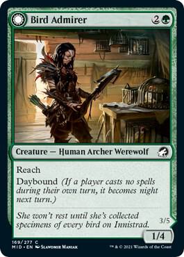 Bird Admirer 169 card from Innistrad: Midnight Hunt