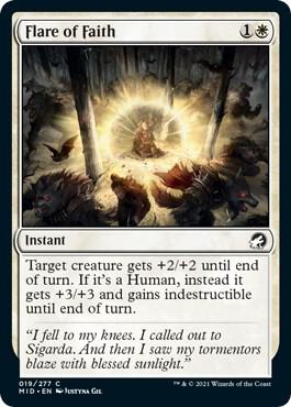 Flare of Faith 19 card from Innistrad: Midnight Hunt