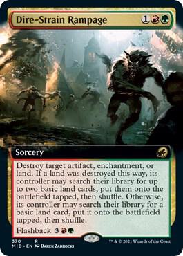 Dire-Strain Rampage (Extended Art) 370 card from Innistrad: Midnight Hunt